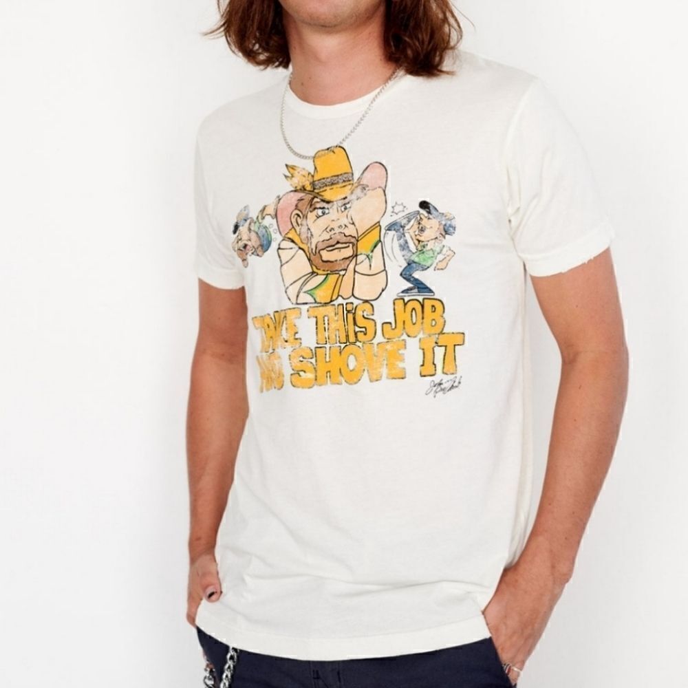 NWOT Midnight Rider Johnny Paycheck Take This Job & Shove It Unisex Tee Sz Large